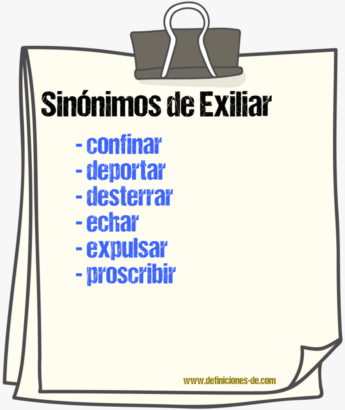 Sinnimos de exiliar