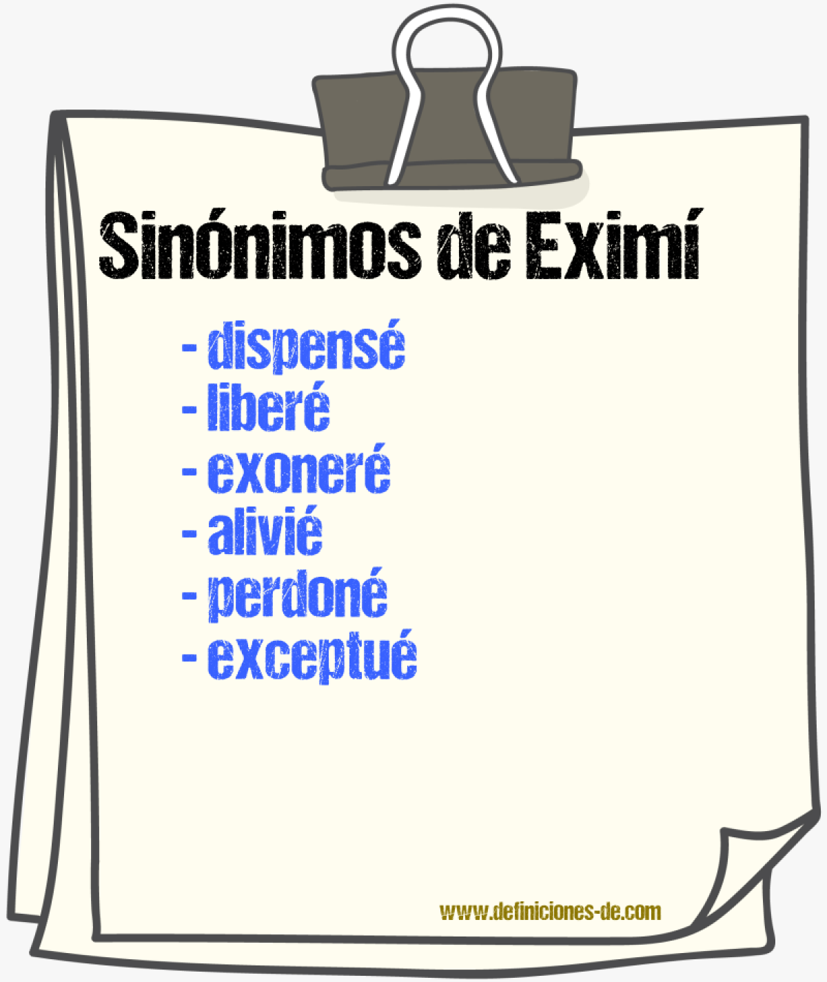 Sinónimos de eximí