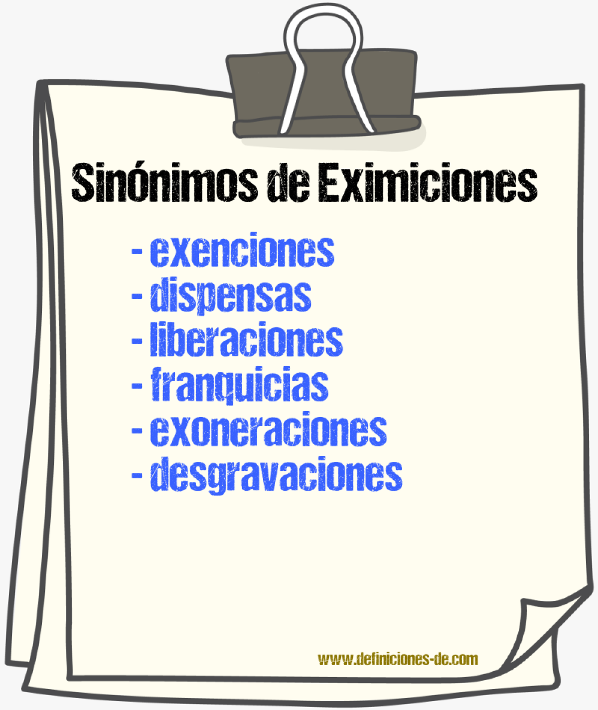 Sinónimos de eximiciones