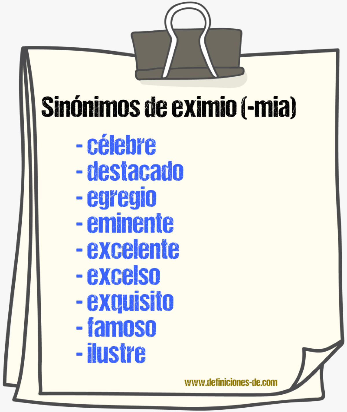 Sinnimos de eximio