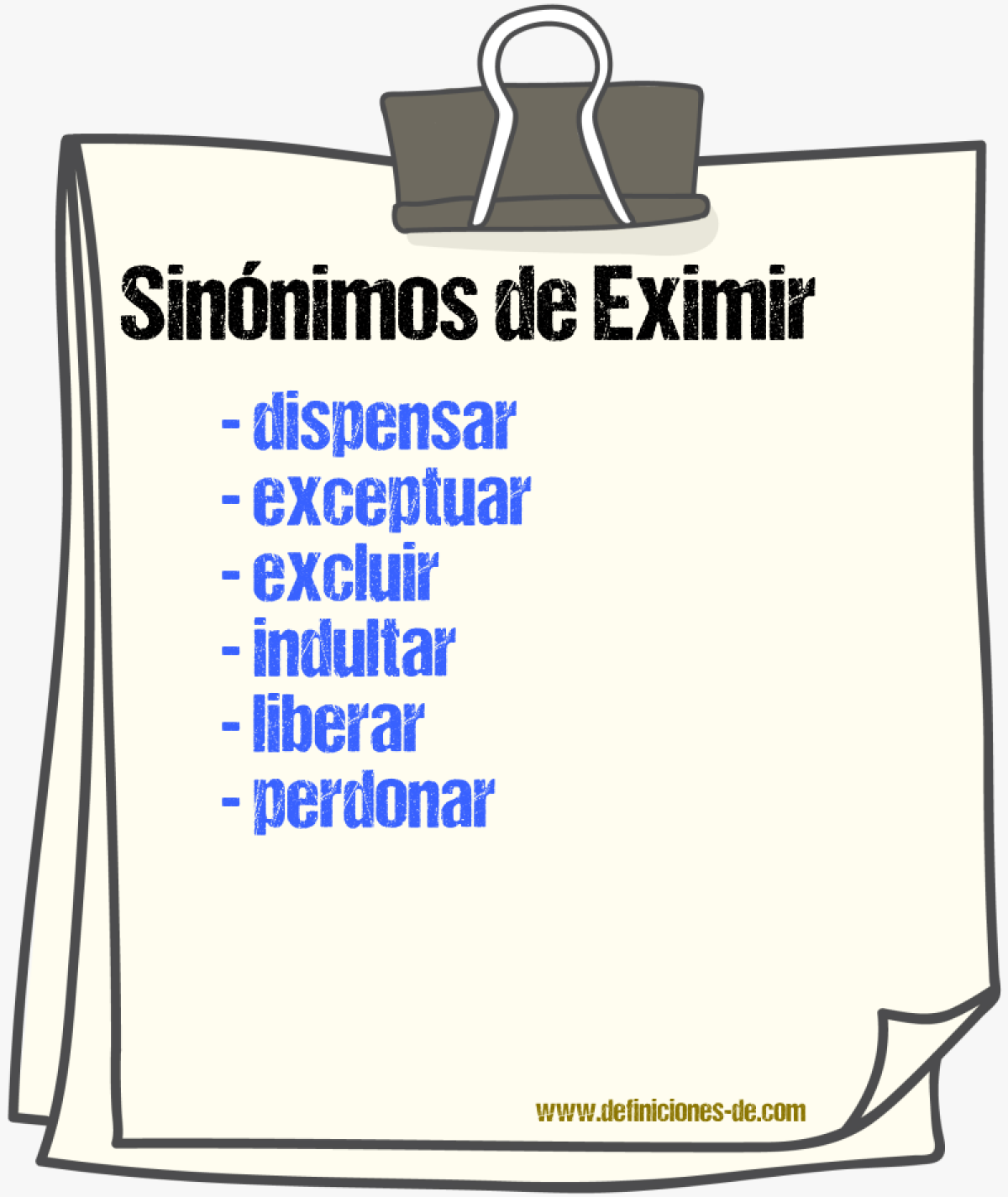 Sinnimos de eximir