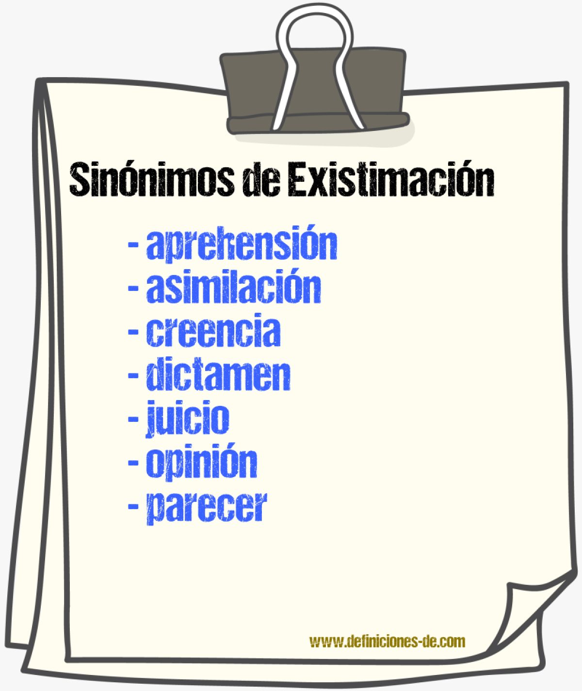 Sinnimos de existimacin