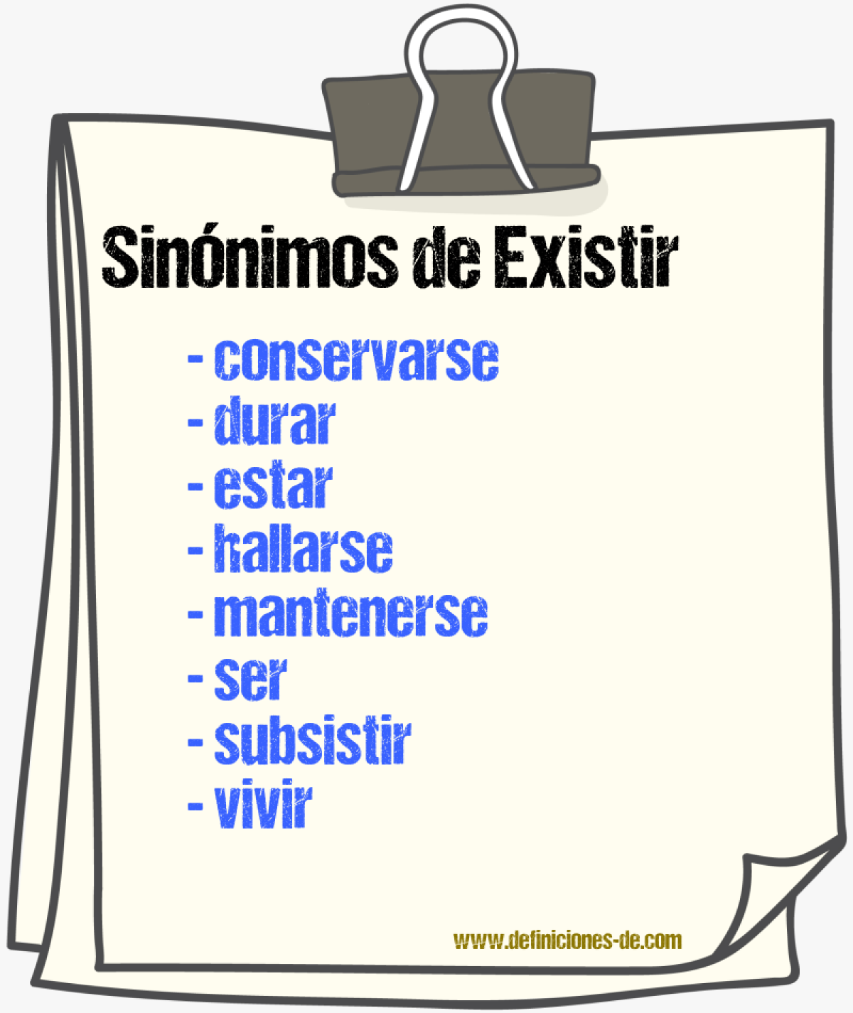 Sinnimos de existir