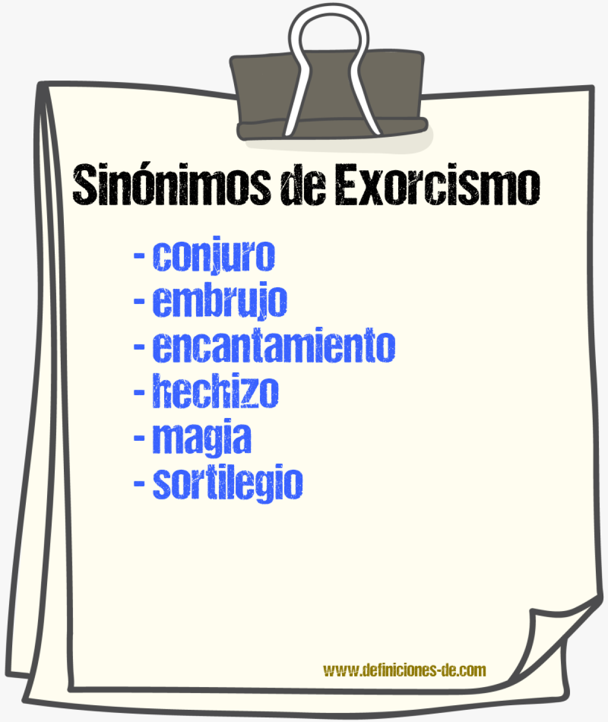 Sinnimos de exorcismo