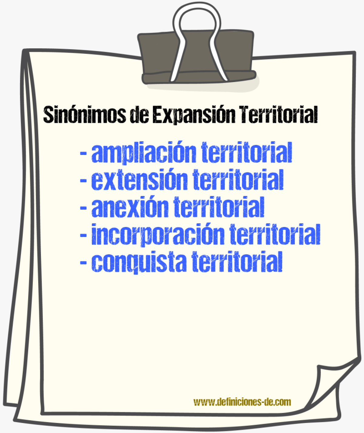Sinónimos de expansión territorial