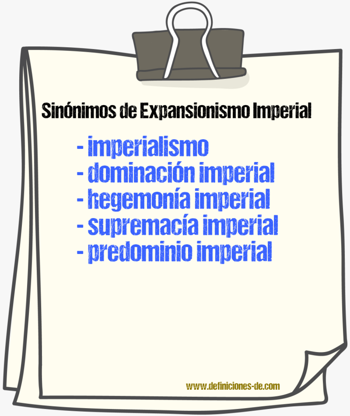 Sinónimos de expansionismo imperial