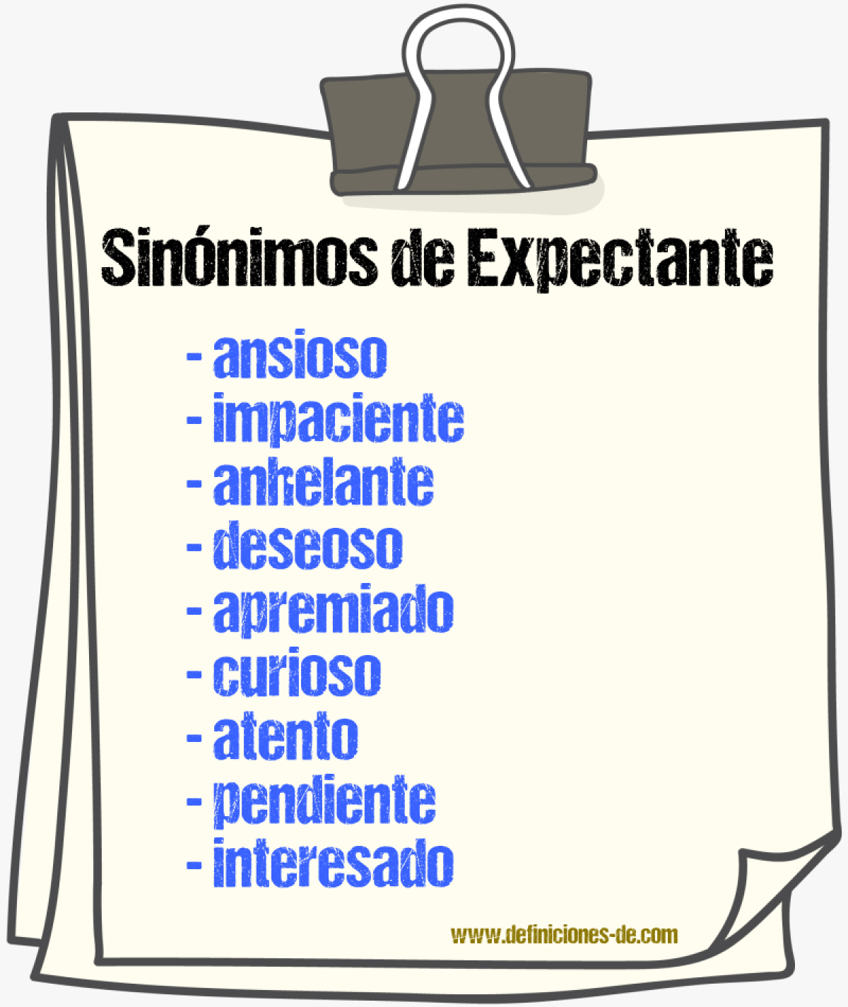 Sinónimos de expectante