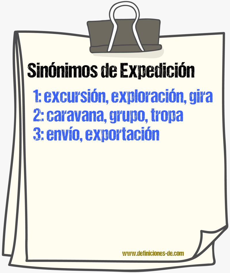 Sinnimos de expedicin