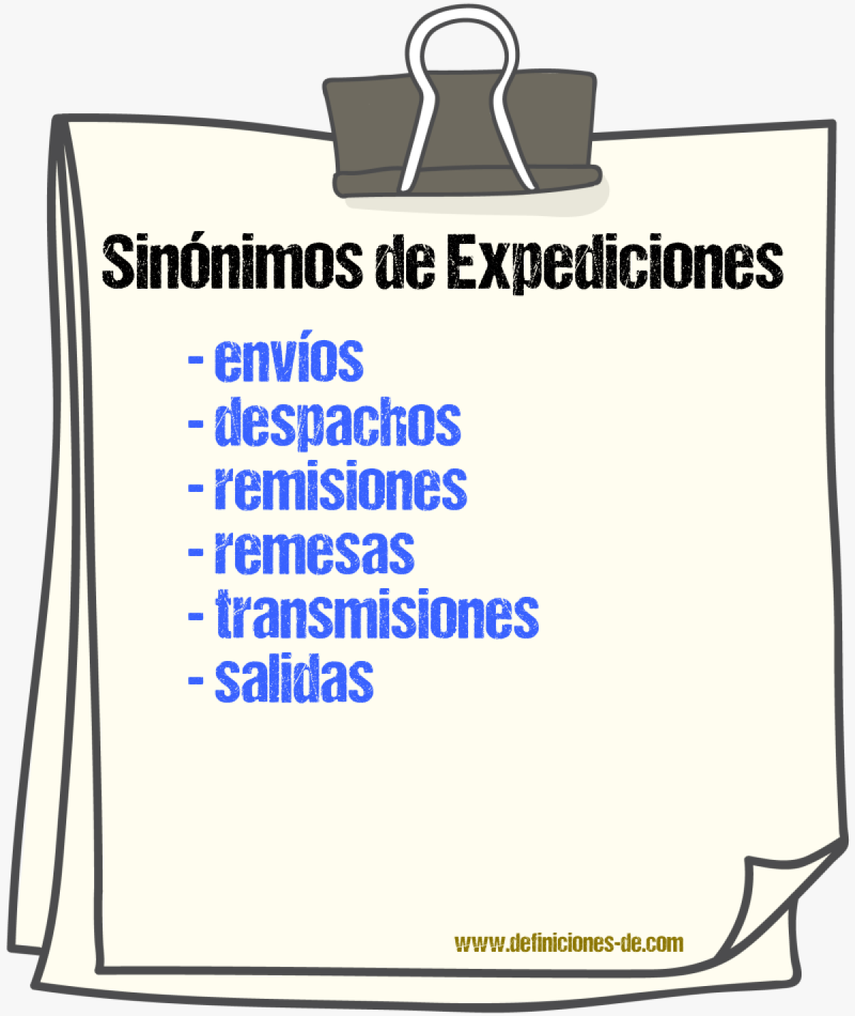 Sinónimos de expediciones