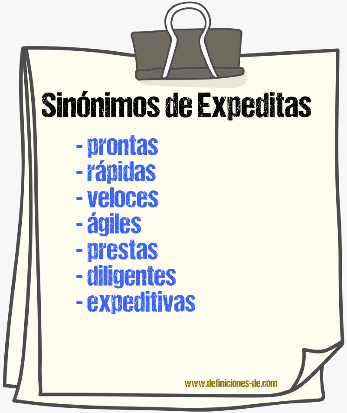 Sinónimos de expeditas