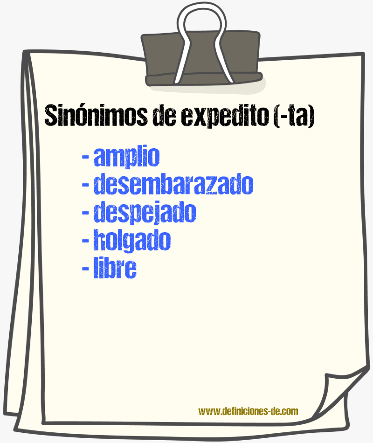 Sinnimos de expedito