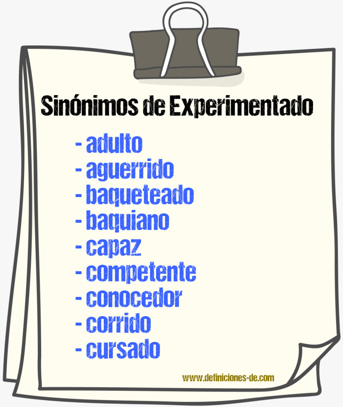 Sinnimos de experimentado