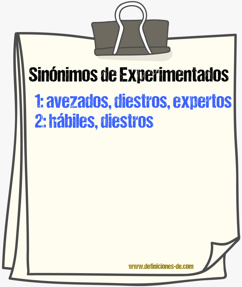 Sinónimos de experimentados