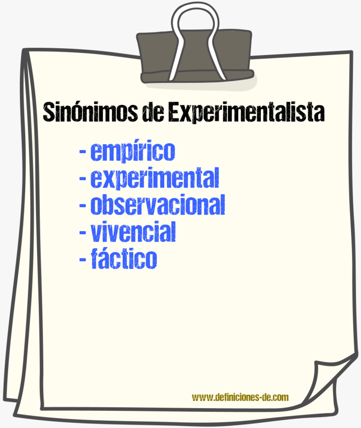 Sinónimos de experimentalista