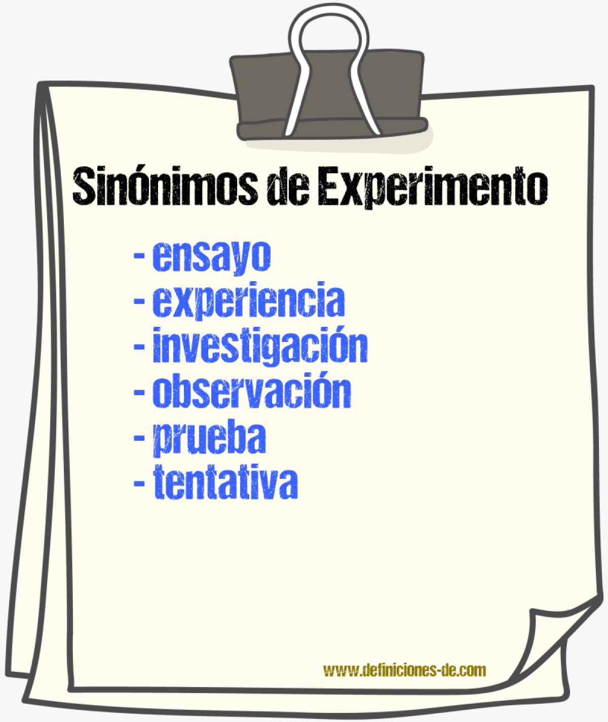 Sinnimos de experimento