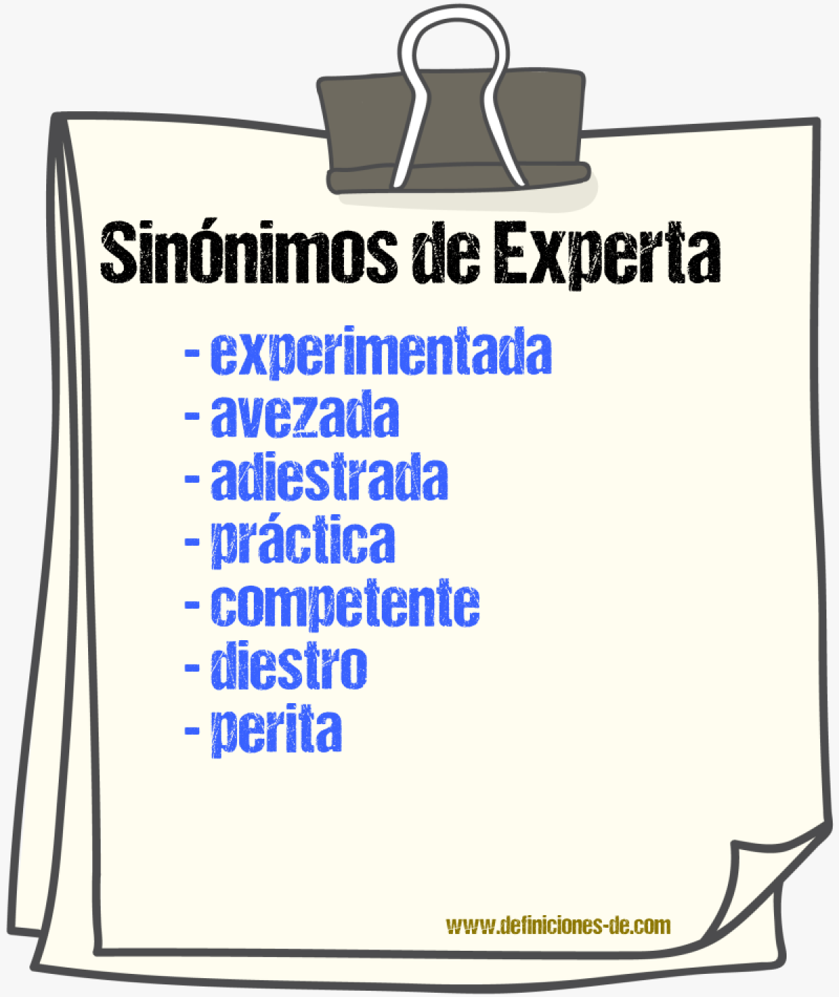 Sinónimos de experta