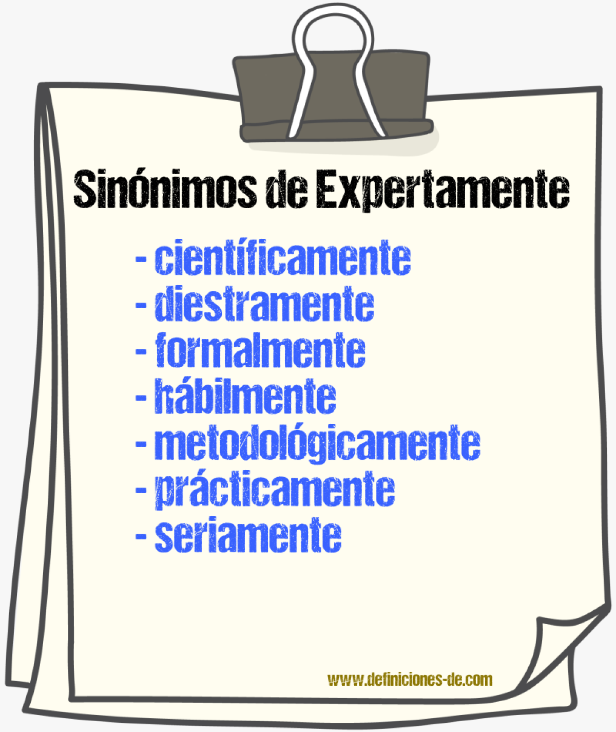 Sinnimos de expertamente