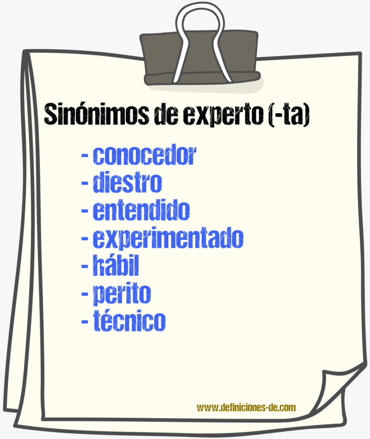 Sinnimos de experto