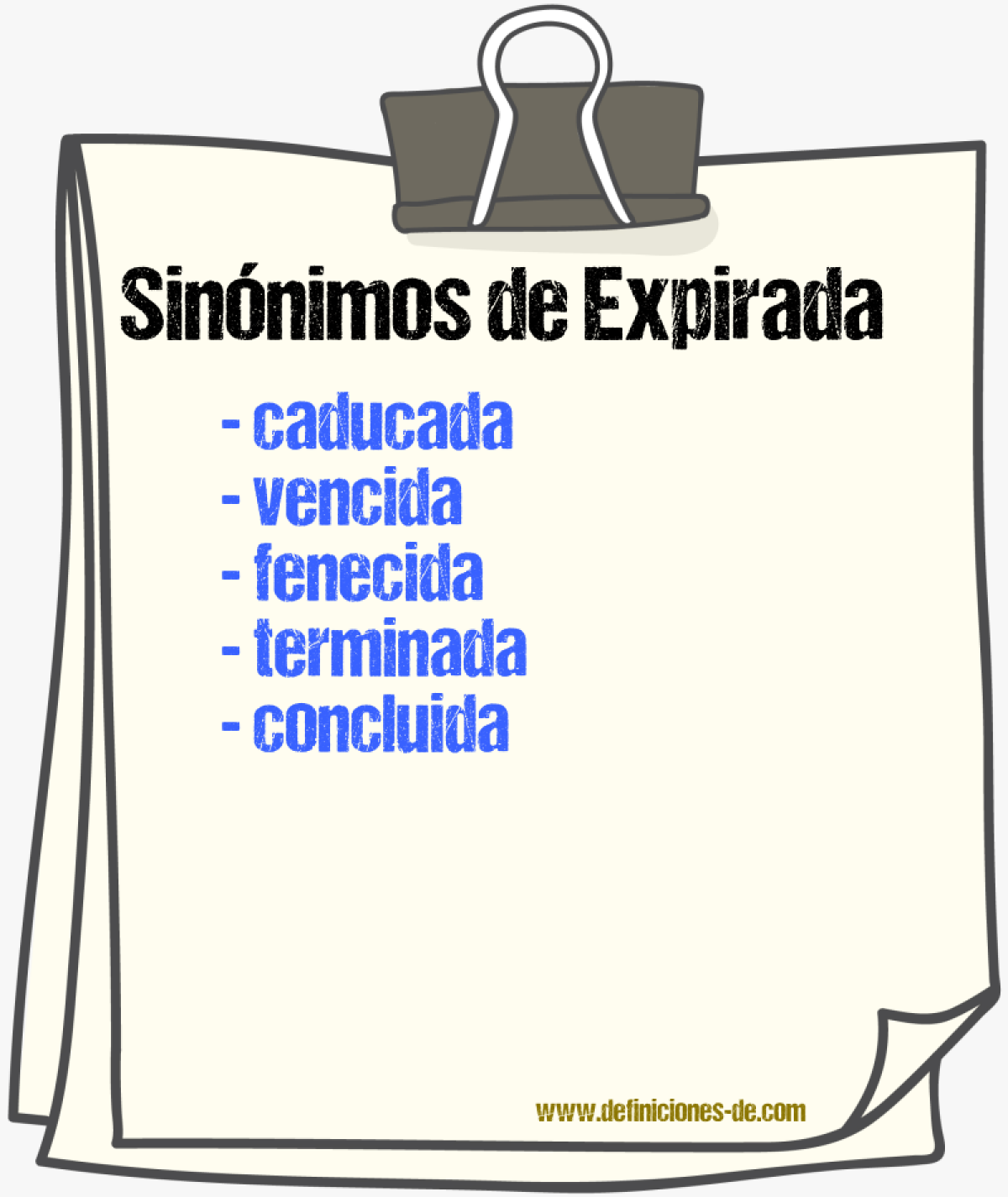 Sinónimos de expirada
