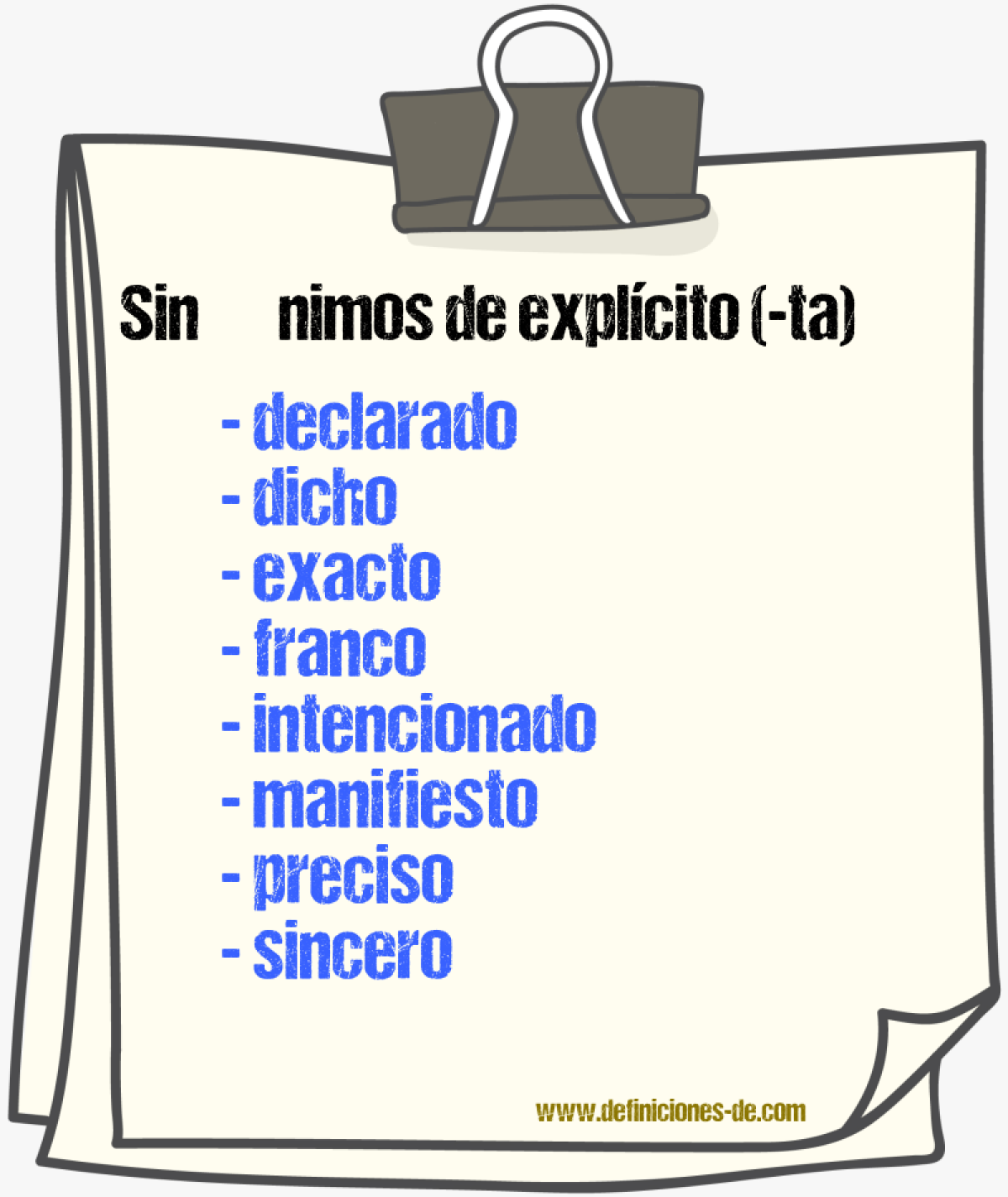 Sinnimos de explcito