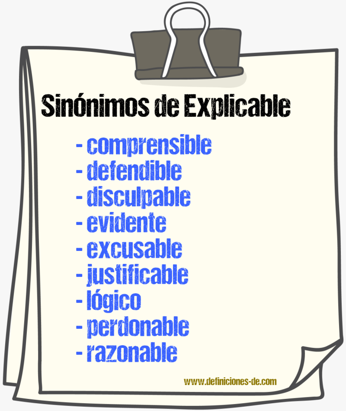 Sinnimos de explicable