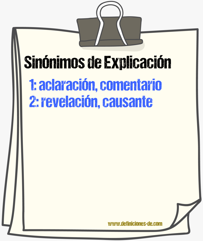 Sinnimos de explicacin