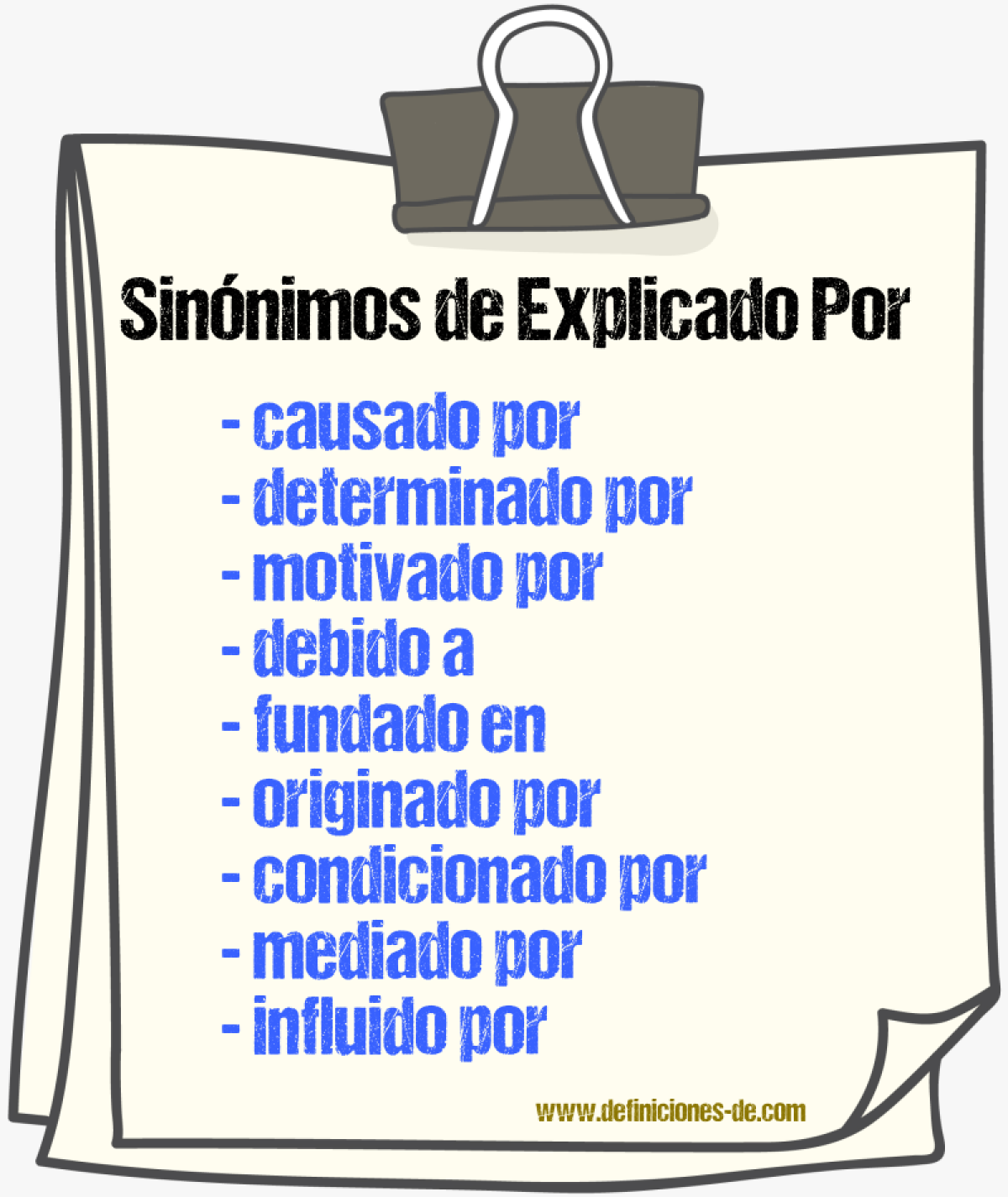 Sinónimos de explicado por