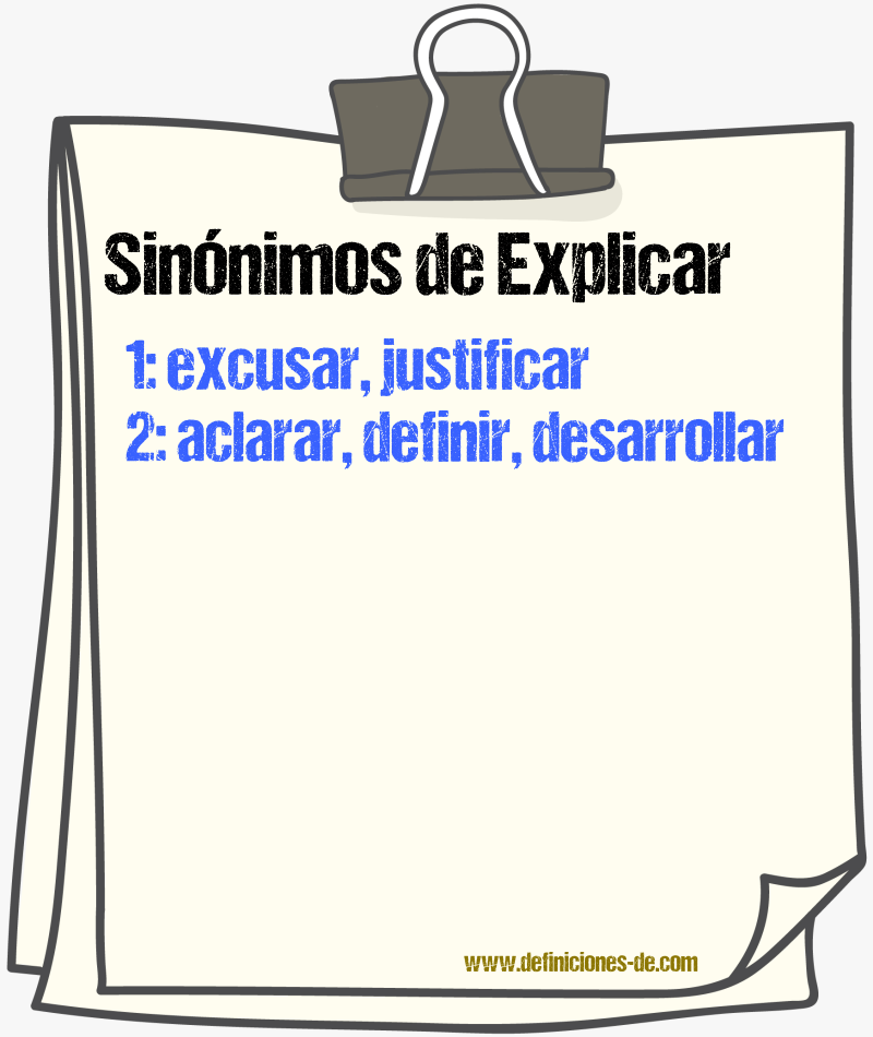 Sinnimos de explicar