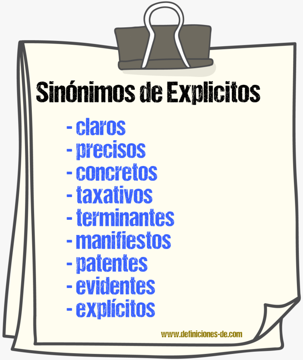 Sinónimos de explicitos