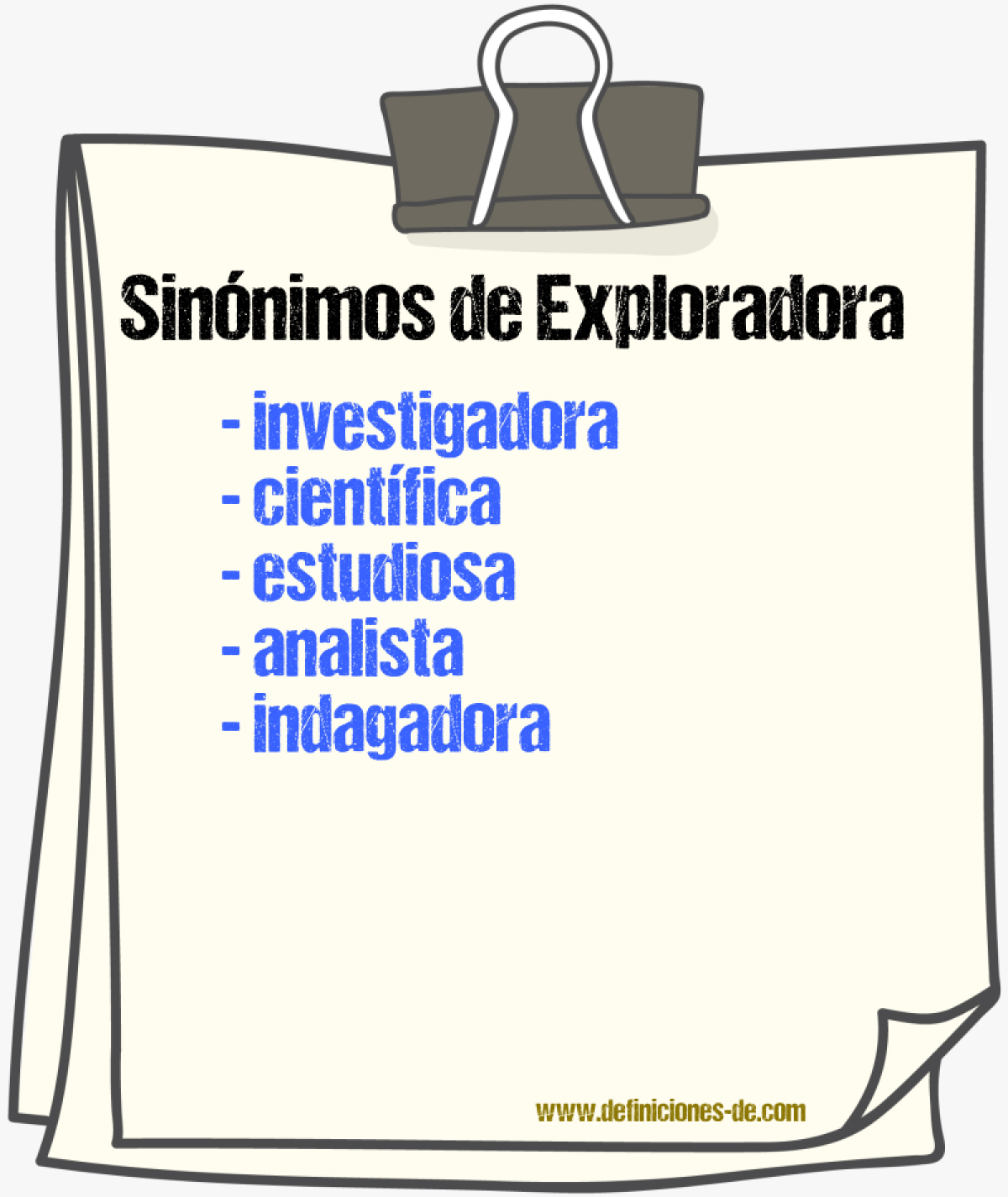 Sinónimos de exploradora