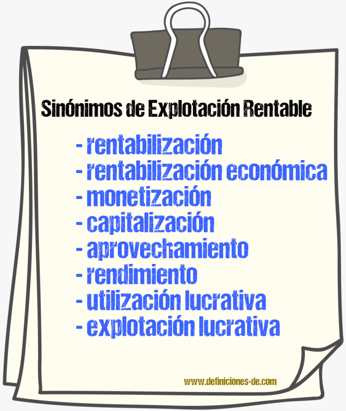 Sinónimos de explotación rentable