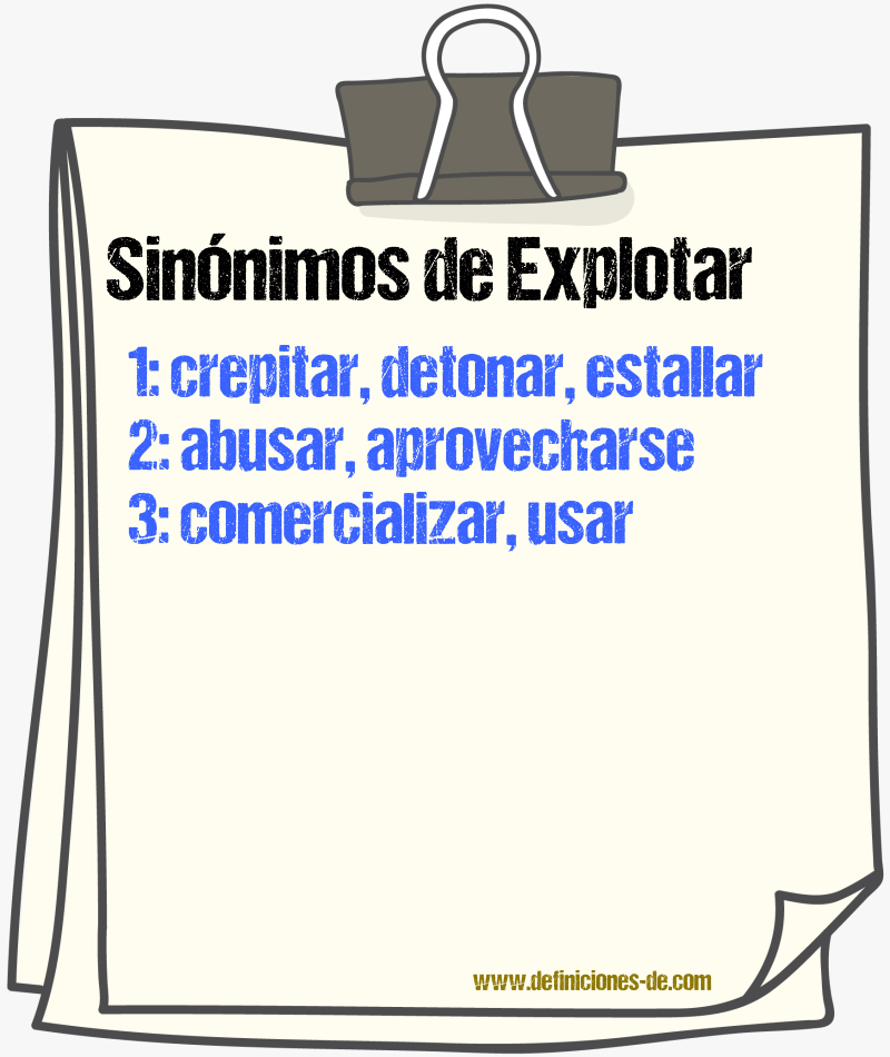 Sinnimos de explotar