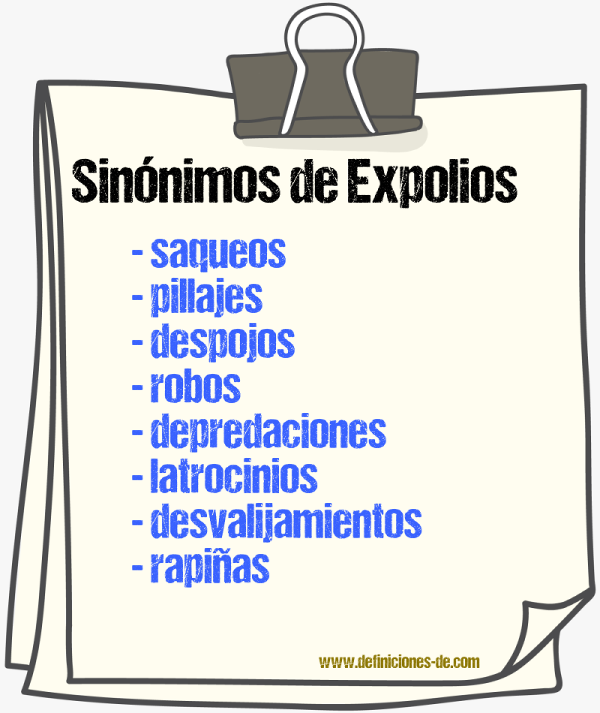 Sinónimos de expolios