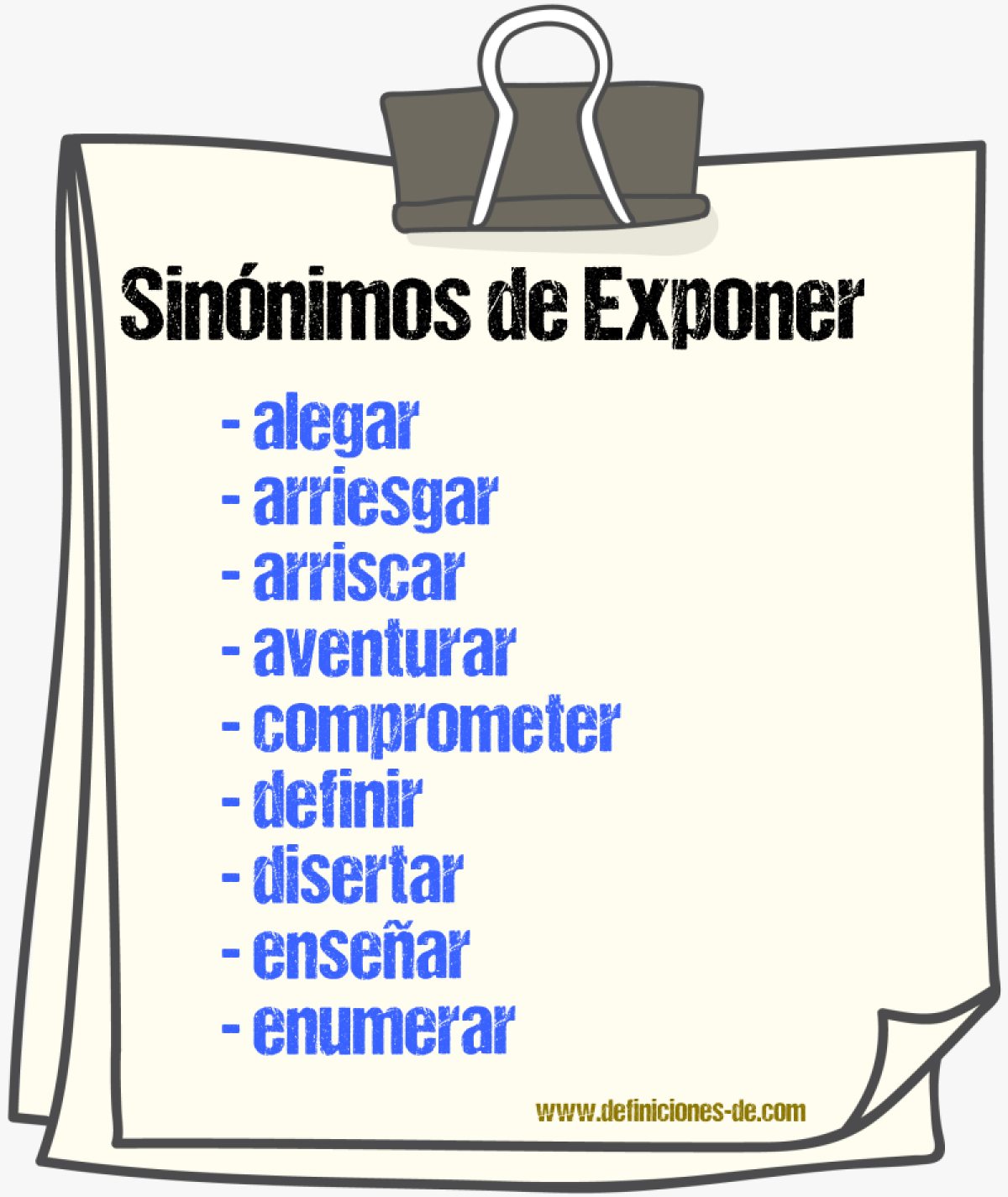 Sinnimos de exponer