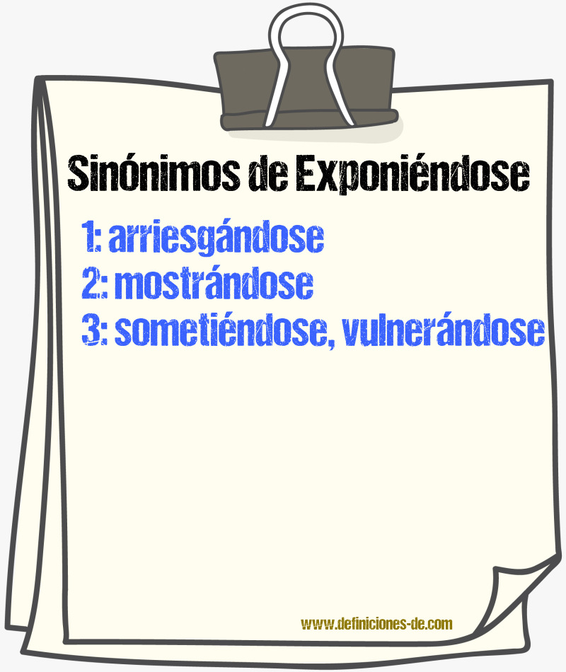 Sinónimos de exponiéndose