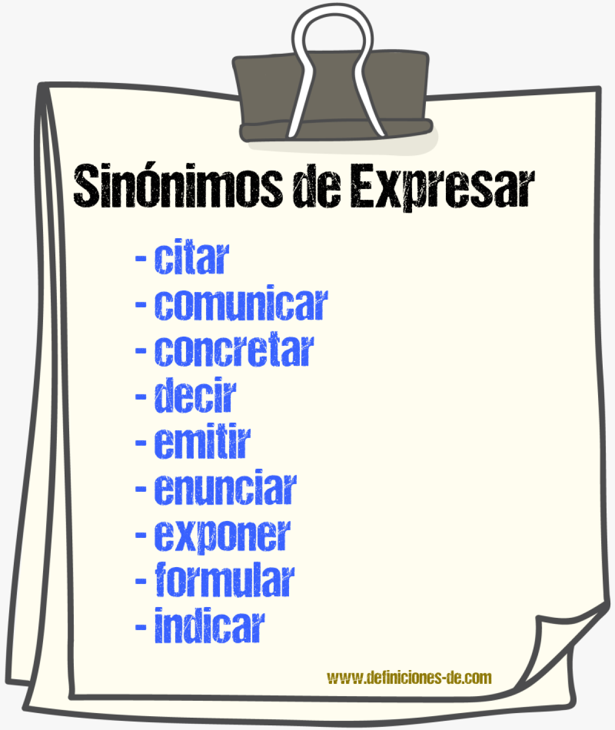 Sinnimos de expresar