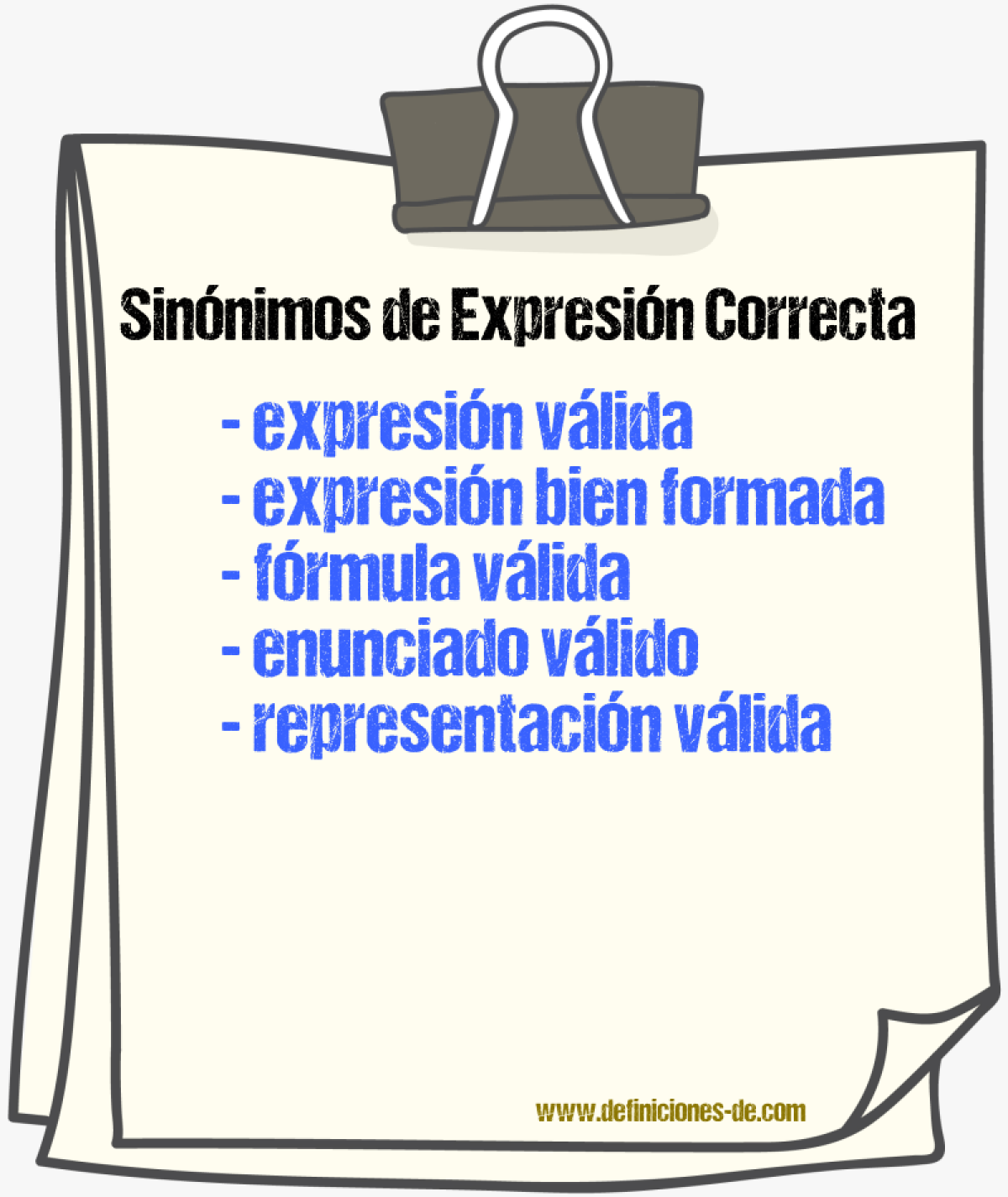 Sinónimos de expresión correcta