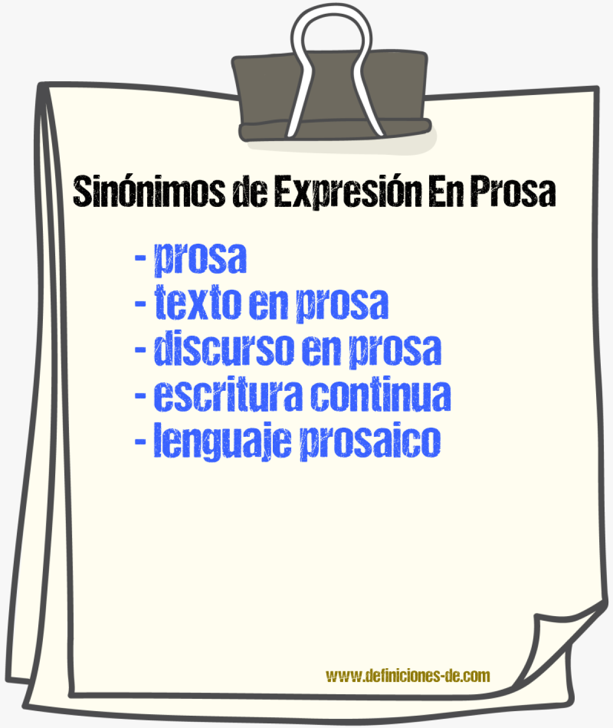 Sinónimos de expresión en prosa
