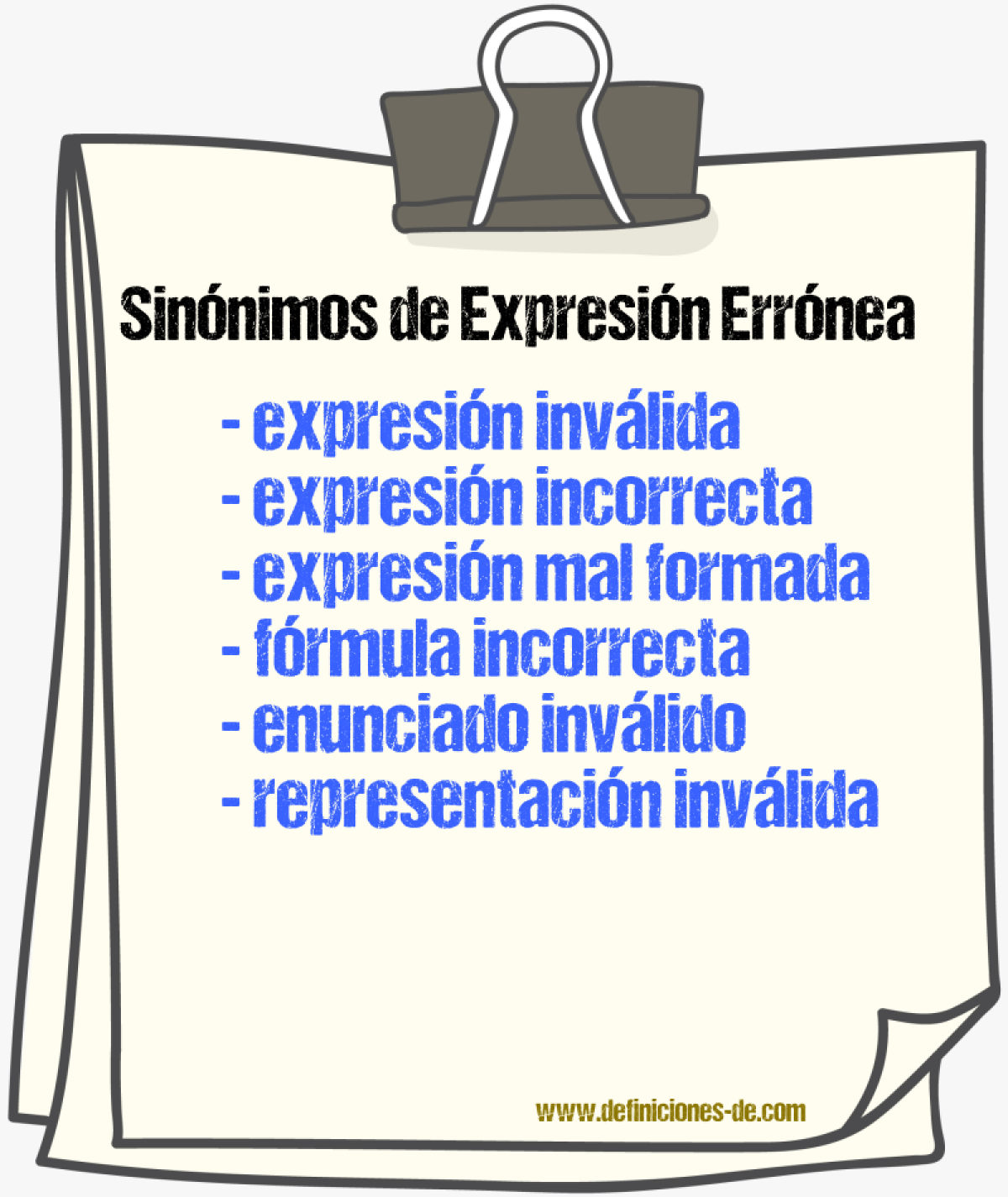 Sinónimos de expresión errónea