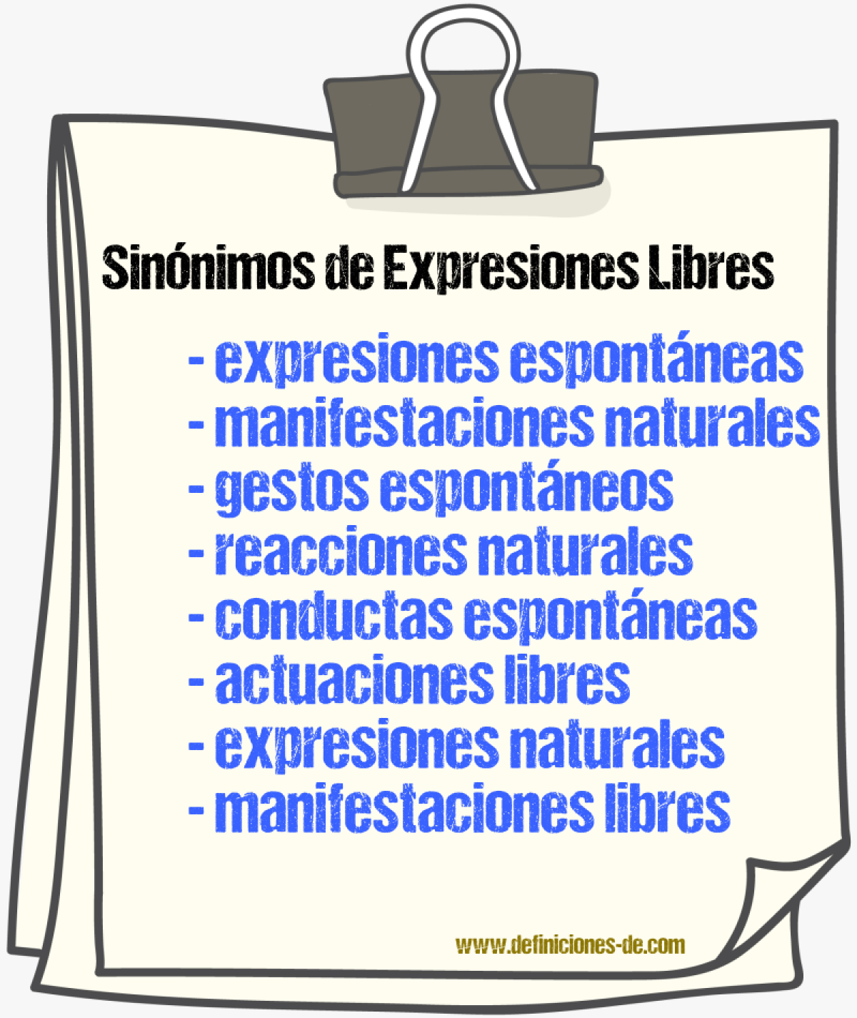 Sinónimos de expresiones libres