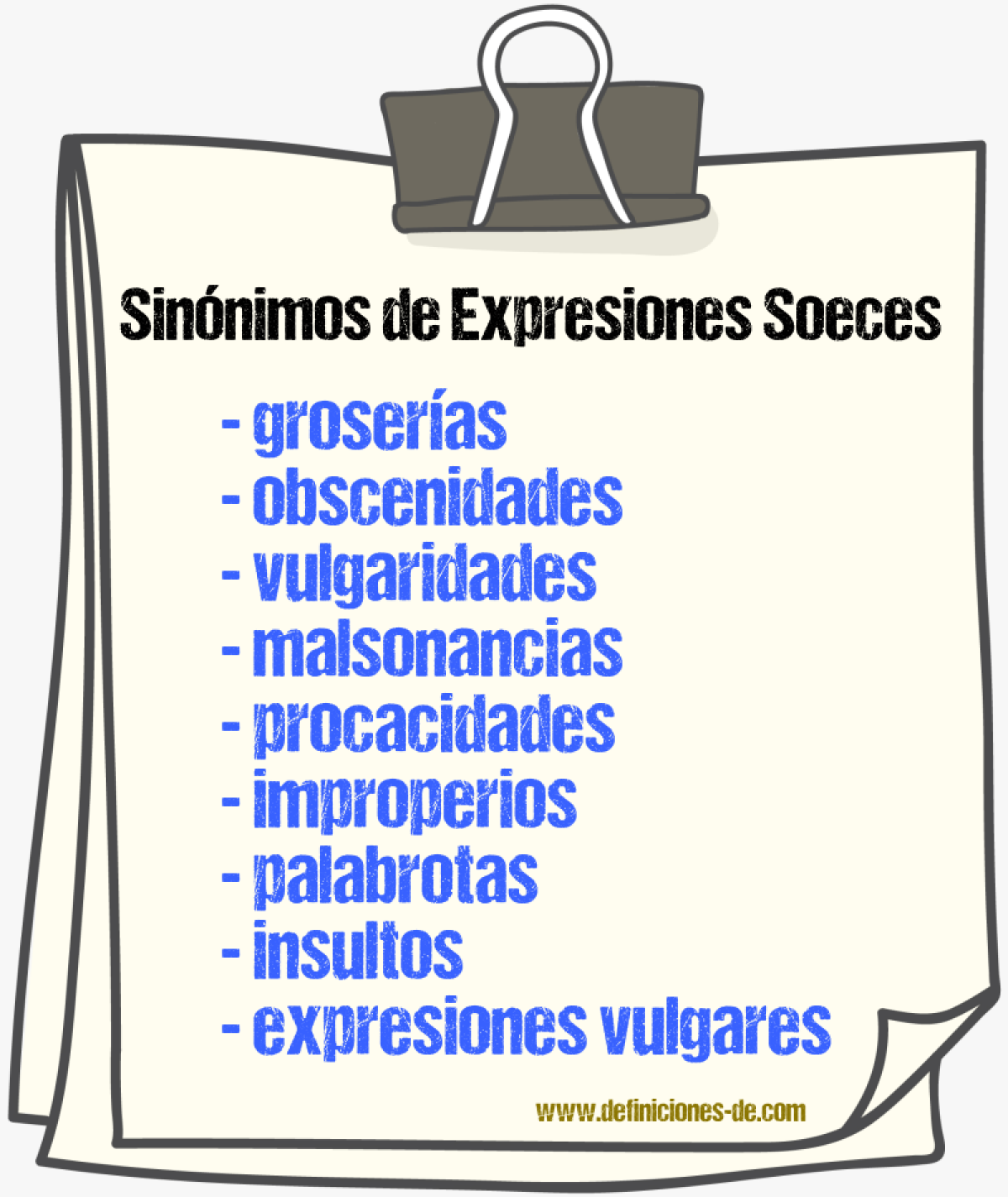 Sinónimos de expresiones soeces