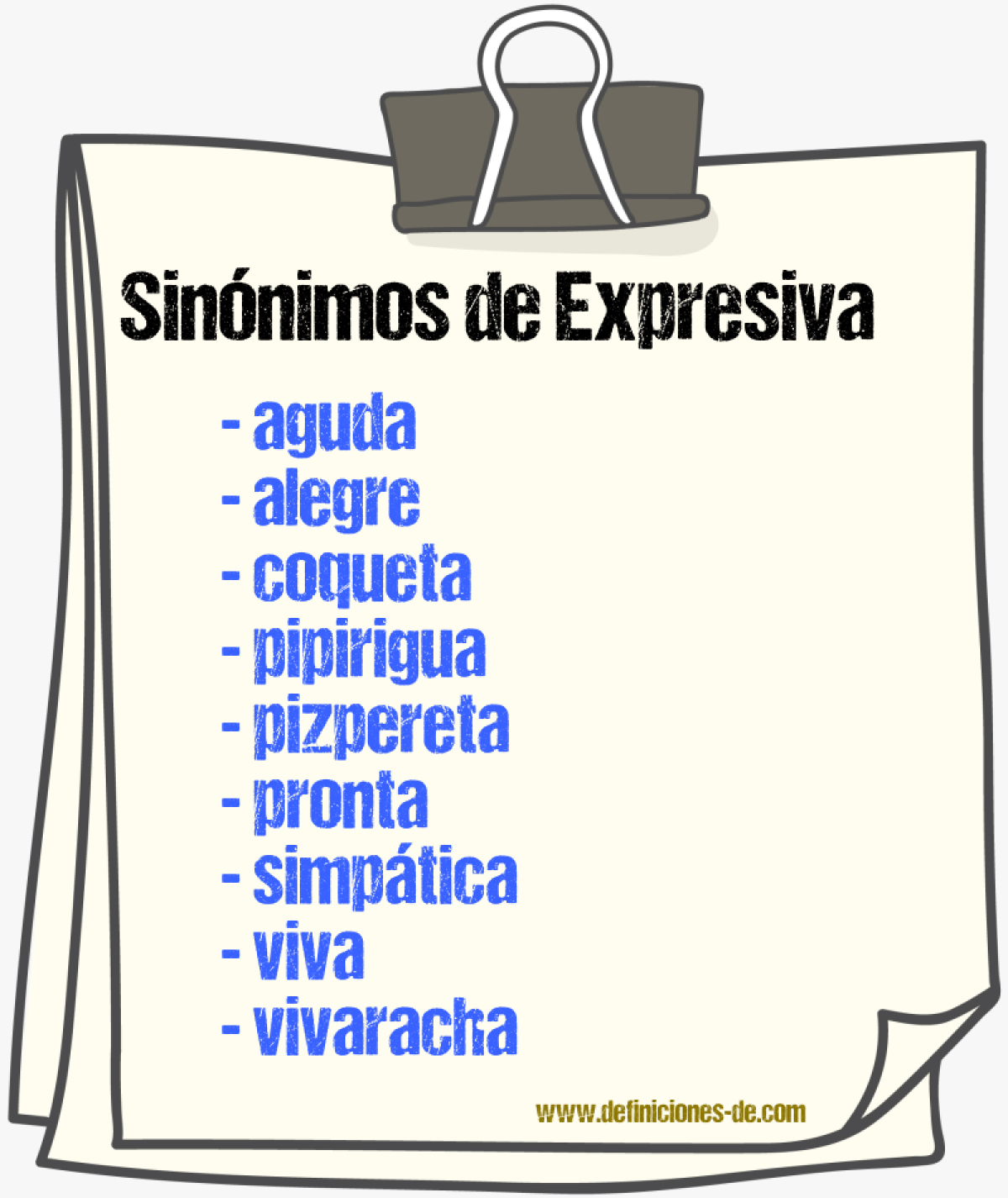 Sinnimos de expresiva