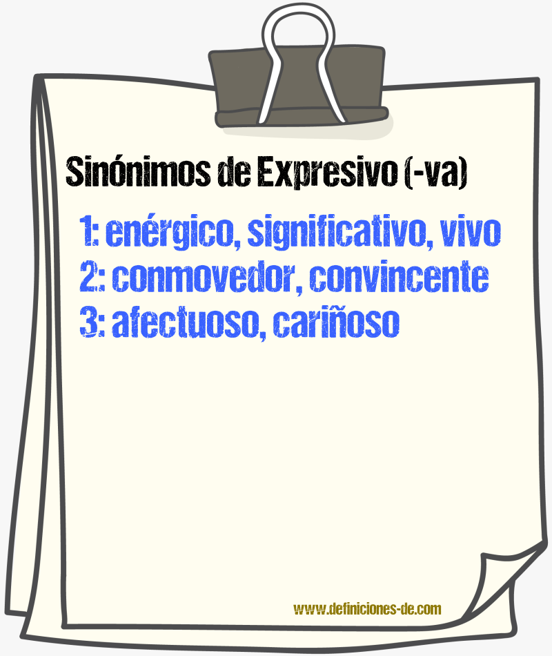 Sinnimos de expresivo