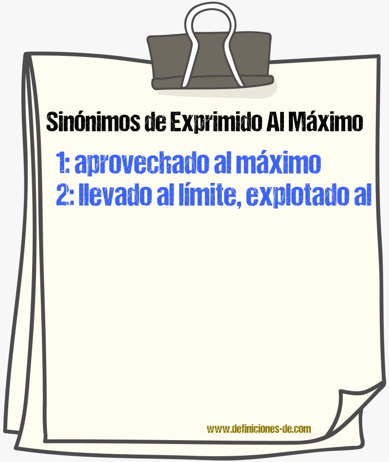 Sinónimos de exprimido al máximo