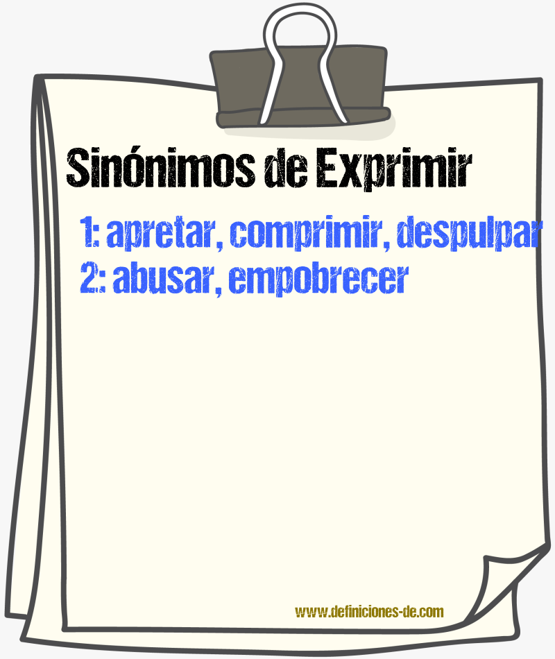 Sinnimos de exprimir