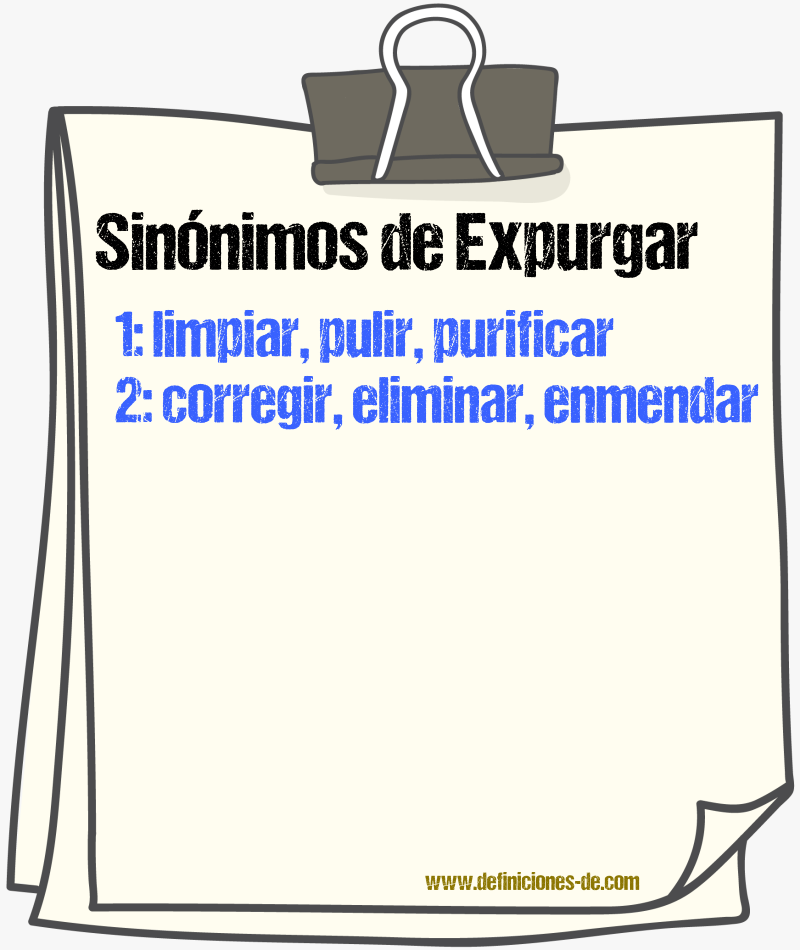 Sinnimos de expurgar