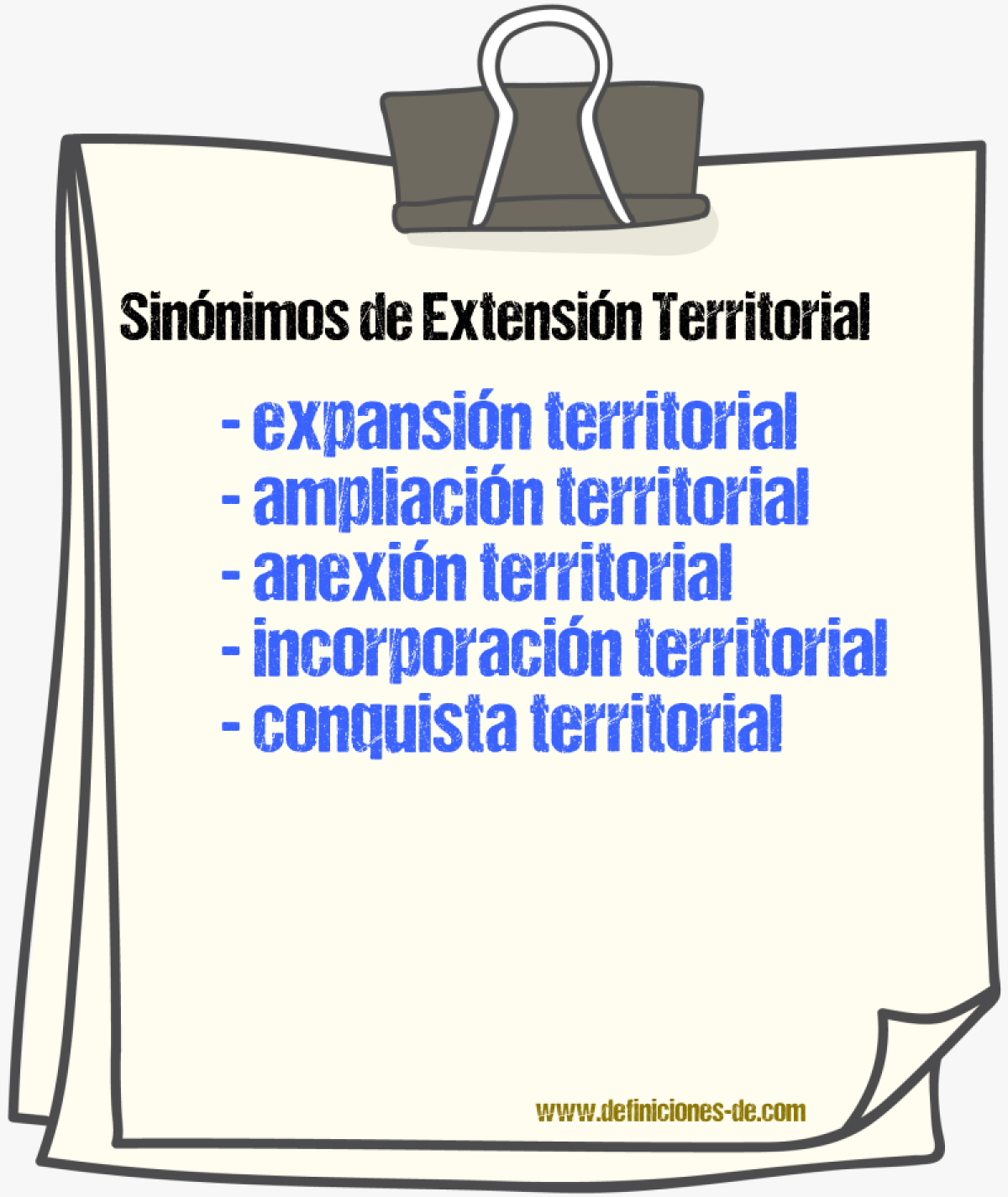 Sinónimos de extensión territorial
