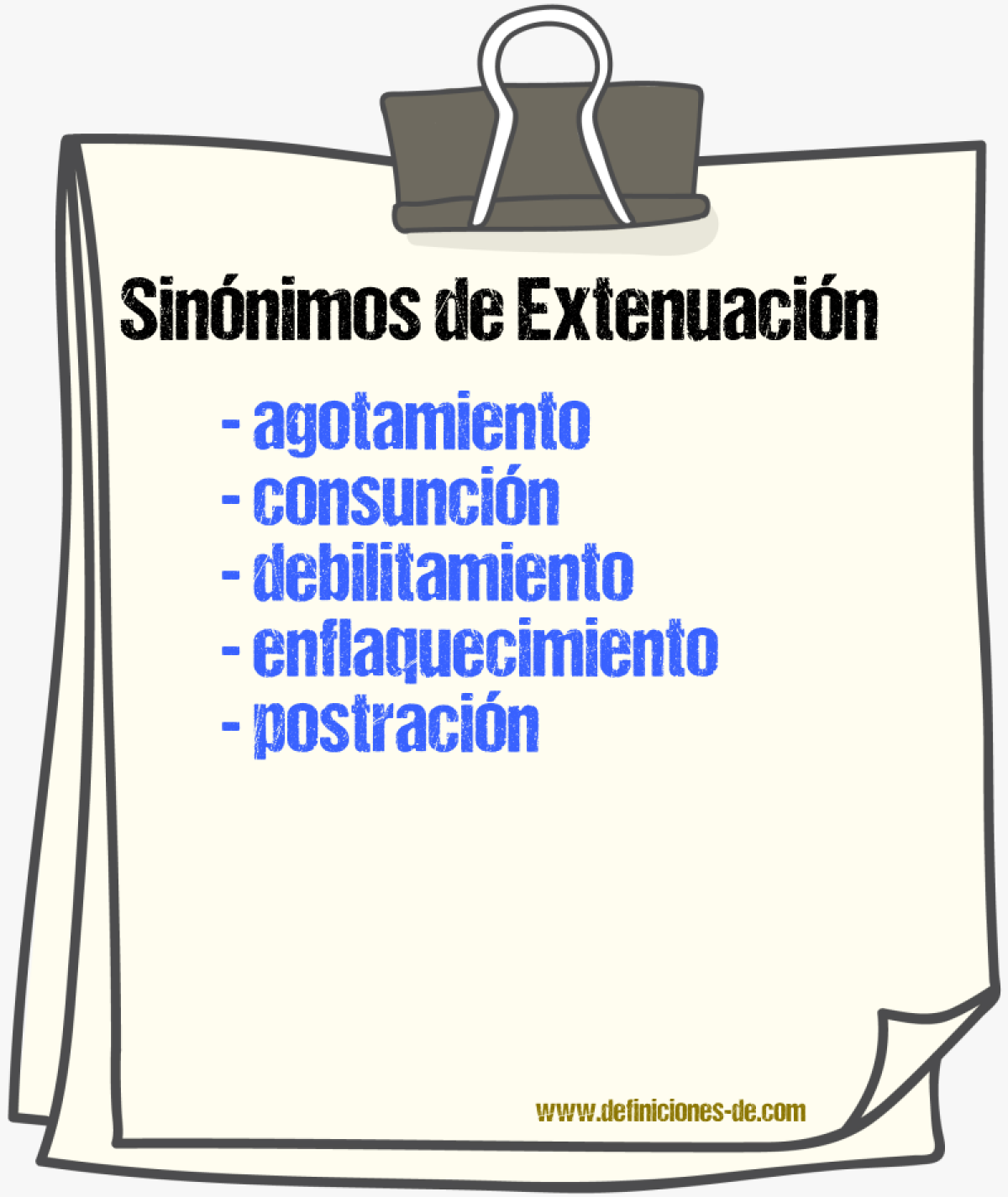 Sinnimos de extenuacin