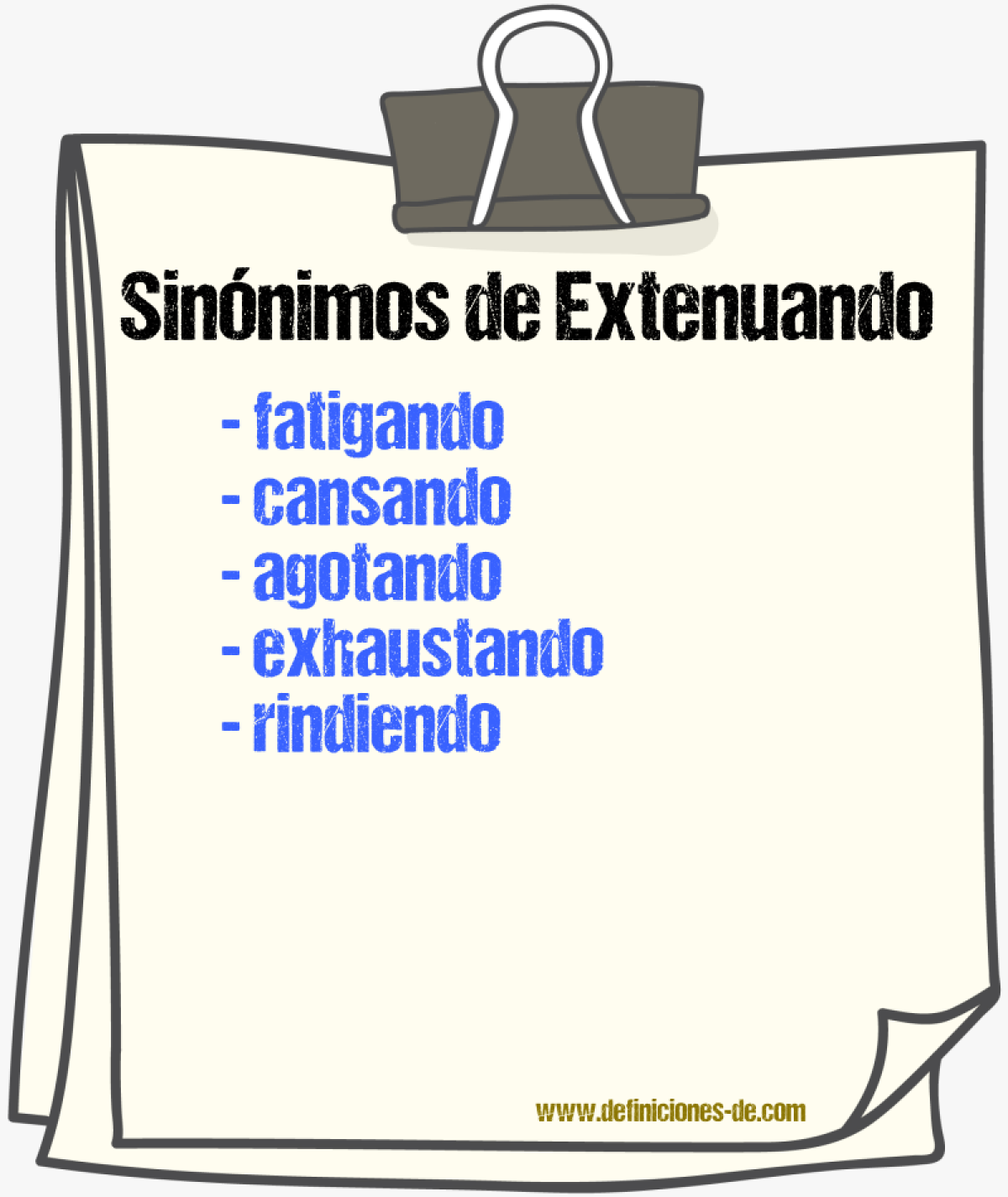 Sinónimos de extenuando