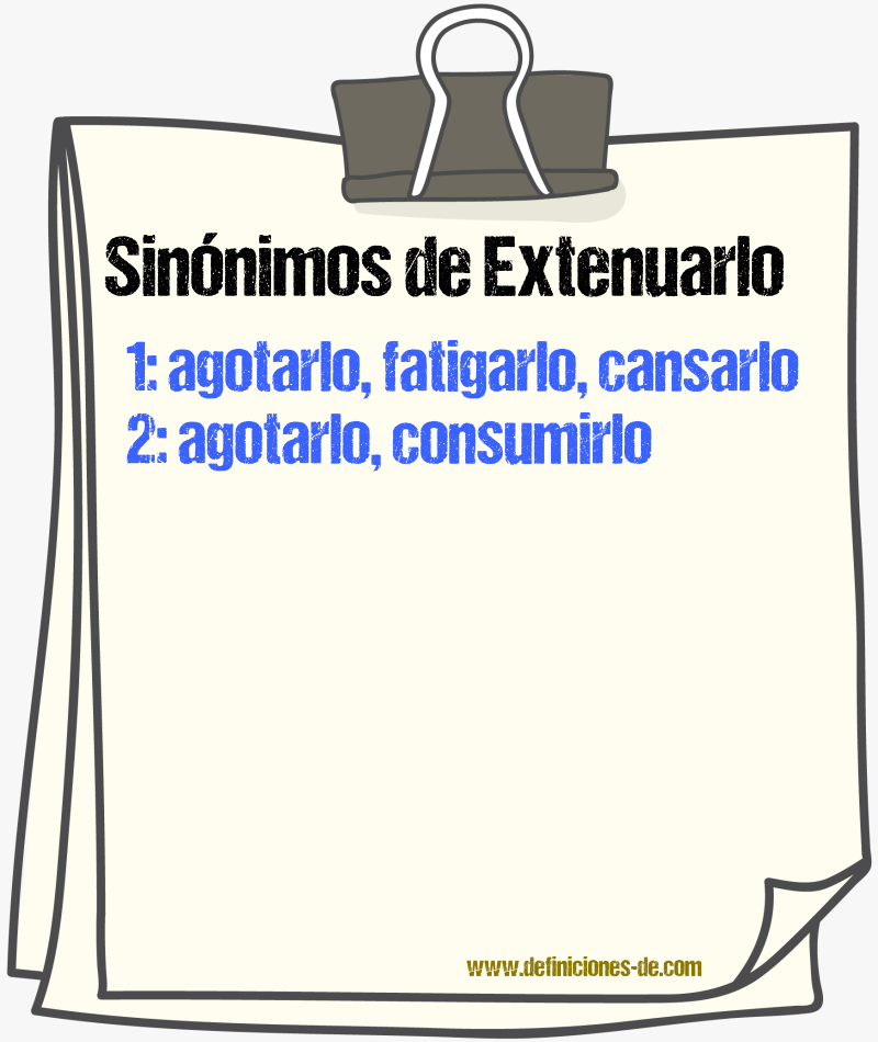 Sinónimos de extenuarlo